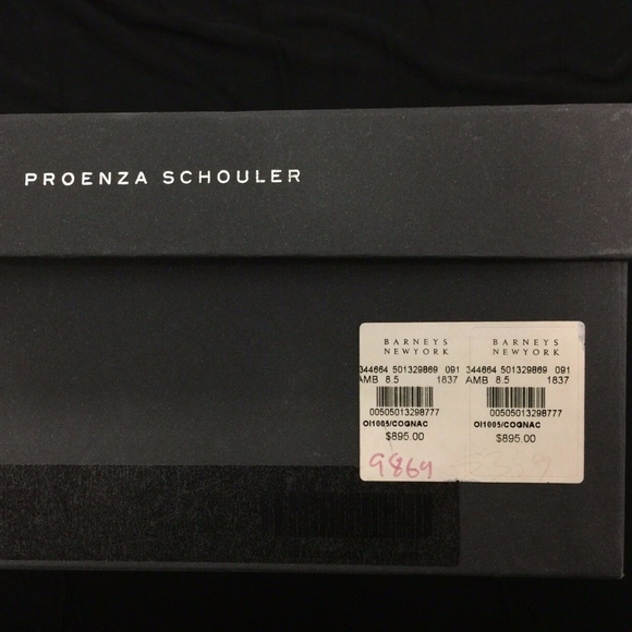 Proenza Schouler 100% Leather Cognac Lizard Peep-toe Sandals - Picture 5 of 8